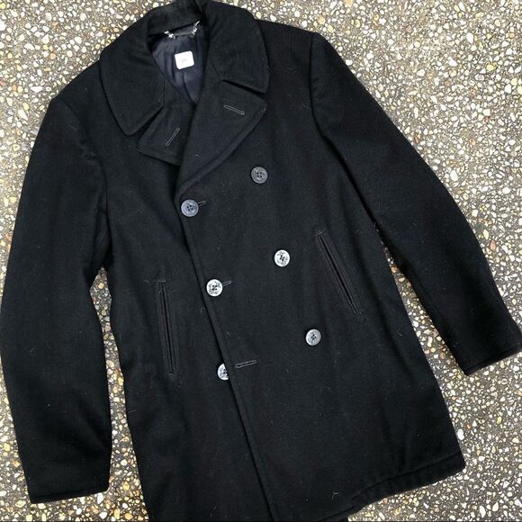 #P3 Vintage US Navy Military Pea Coat Size 40 extra long - Picture 1 of 7